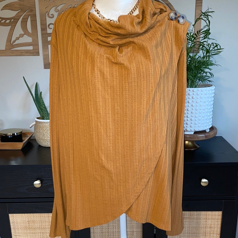 Maurices Amber Long Sleeve Top with Button Detail